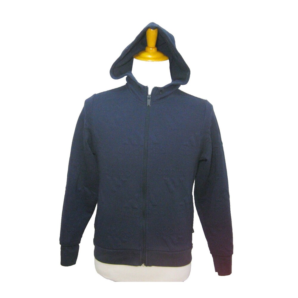 Adidas Hoodie Boys Medium Blue Athletic Full Zip Hooded Logo Sweatshirt Pockets